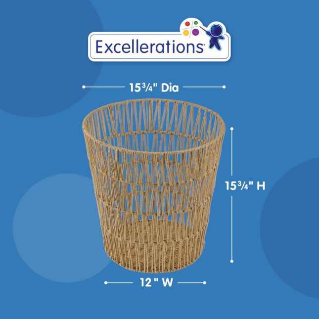Discount School Supply® Large Round Paper Rope Storage Basket