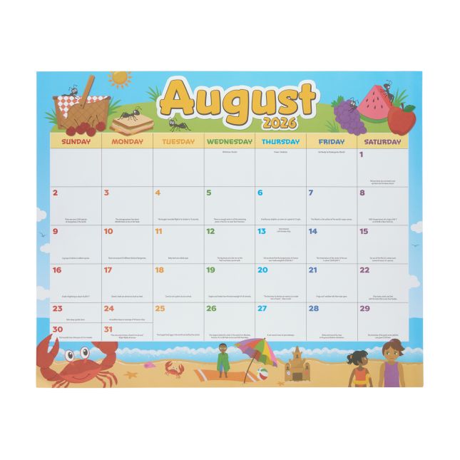 Really Good Stuff® Monthly Calendar Pages 2026-2027 – Primary