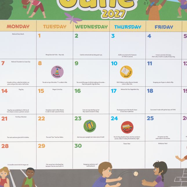 Really Good Stuff® Monthly Calendar Pages 2026-2027 – Primary