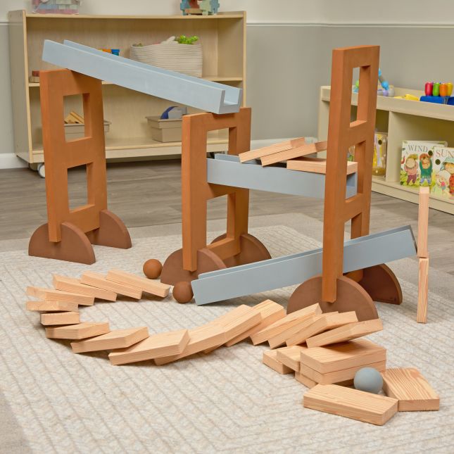 Excellerations® Soft Build n' Play™ Giant Ramp Set and Dominoes Kit - 48pcs