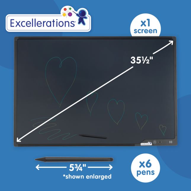 Excellerations®  WallScribe™ LCD Board + 6 Stylus Pens