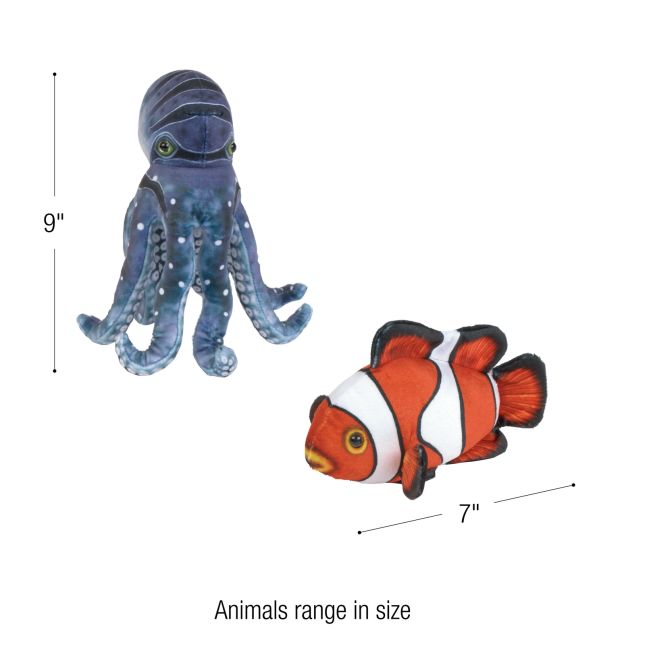 Excellerations® Realistic Plush Animals - Ocean Life Set of 5