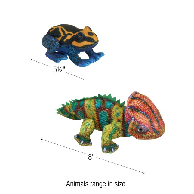 Excellerations® Realistic Plush Animals - Exotic Creatures Set of 4