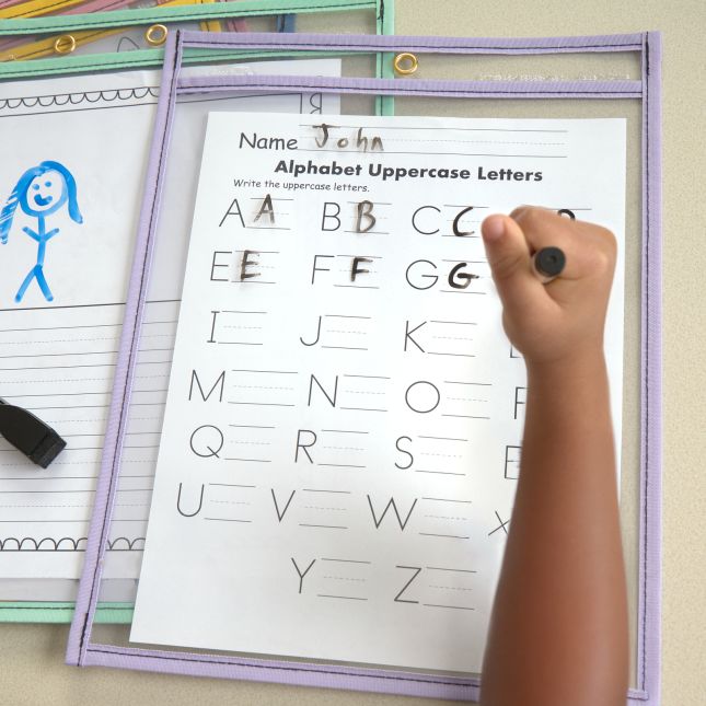 Really Good Stuff® Re-Markable™ Dry Erase Sleeves – Bold Vibes - 6 Colors