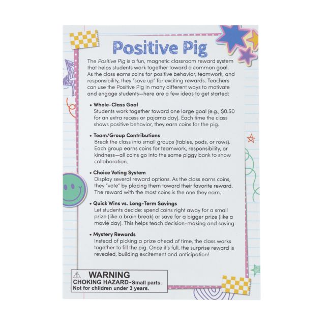 Really Good Stuff® Positive Pig Magnetic Classroom Reward System