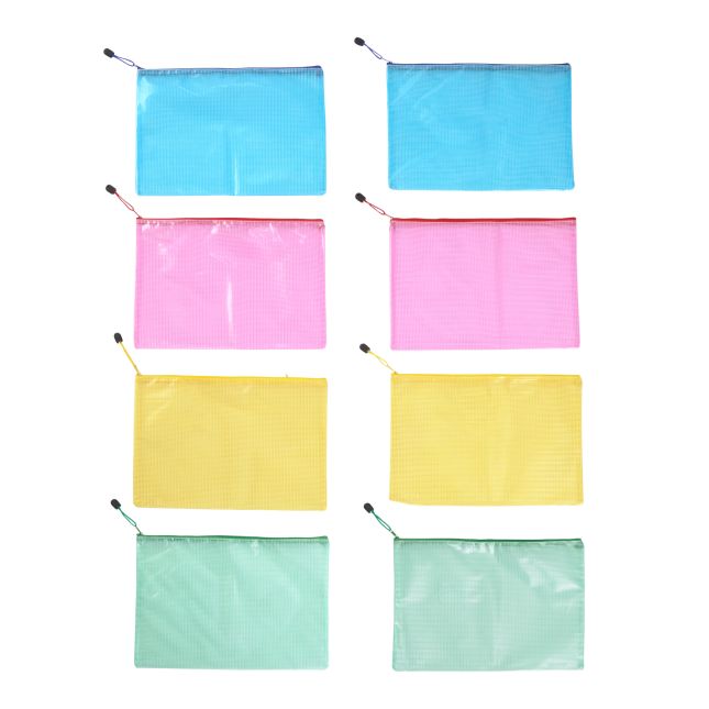 Really Good Stuff® Mesh Zipper Pouches - Grouping Colors - Set of 8