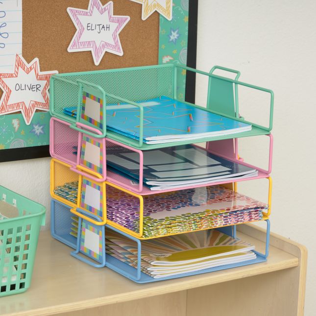 Really Good Stuff® Stackable Letter-Size Wire Rack™ - Bold Vibes - 4 trays
