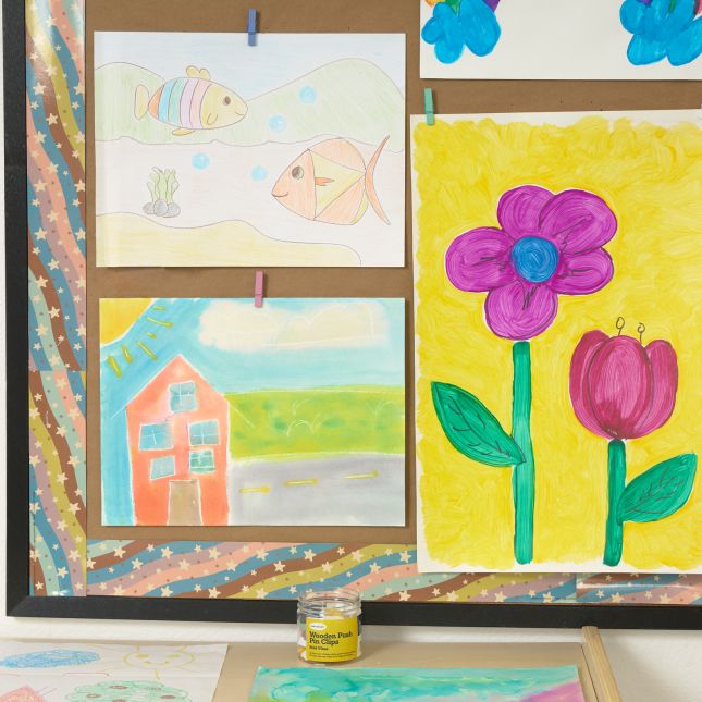 Really Good Stuff® Mini Wooden Push Pin Clips – Set of 30 – Bold Vibes