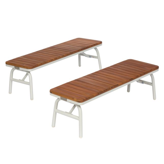 Environments® Outdoor Aluminum Picnic Benches - Set of