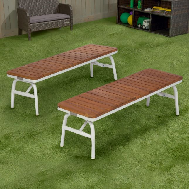 Environments® Outdoor Aluminum Picnic Benches - Set of 2