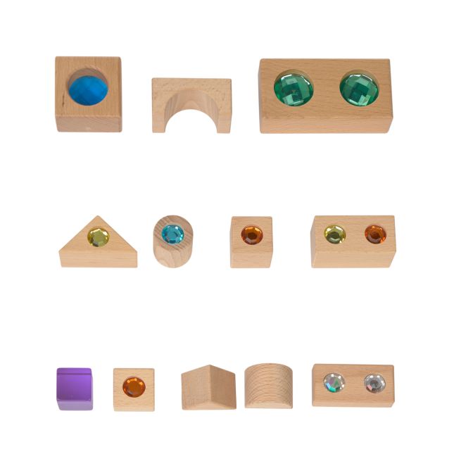 Excellerations® Macaron and Wood Gem Blocks - 85pcs with 2 Trays