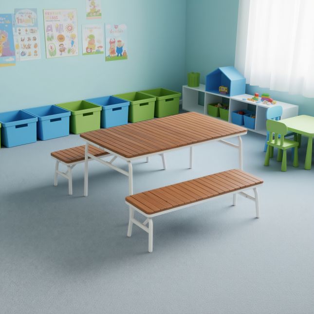 Environments® Outdoor Aluminum Picnic Table and 2 Benches
