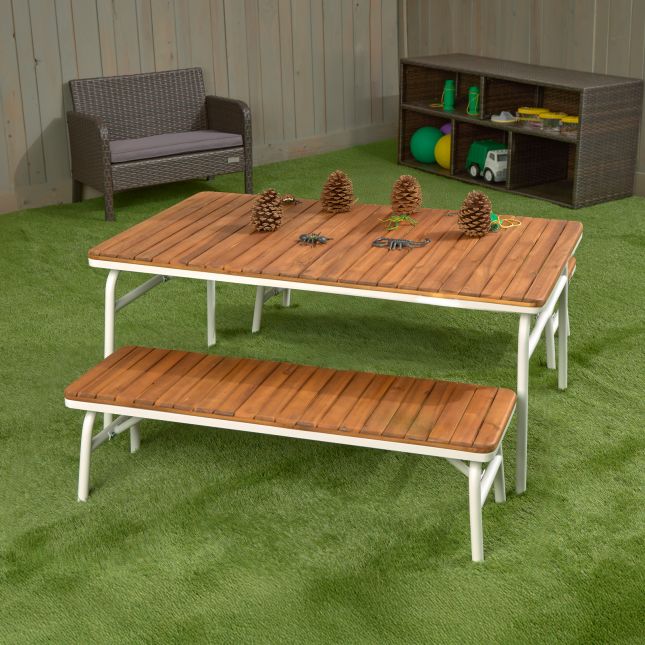 Environments® Outdoor Aluminum Picnic Table and 2 Benches