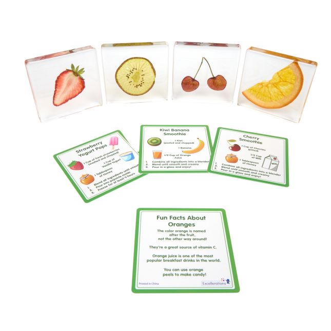 Excellerations® SpeciFun™ 4 Fruit Tile Specimens and Cards