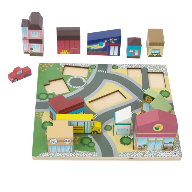 Excellerations® JourneyJunction™ Build and Block Logic Puzzle Rural