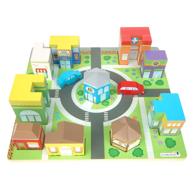 Excellerations® JourneyJunction™ Build and Block Logic Puzzle Town