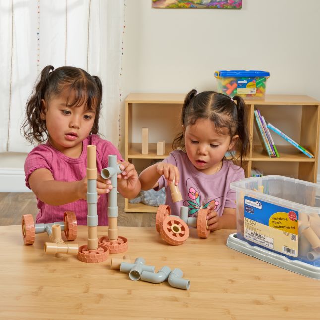 Excellerations® Pipetubes and Wheels Construction Set – 68 Pieces