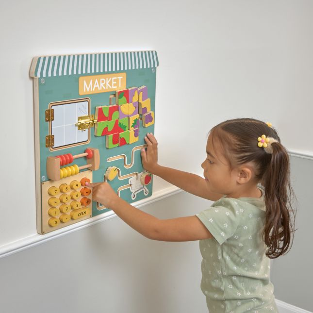 Excellerations® PlayGenius™ Community Helpers Wall Panel Market