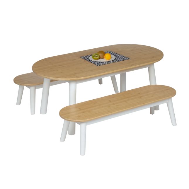 Environments® Milestones™ Bamboo Oval Table with 2 Benches