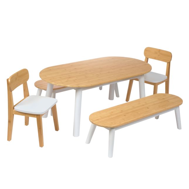Environments® Milestones™ Bamboo Oval Table with 2 Benches