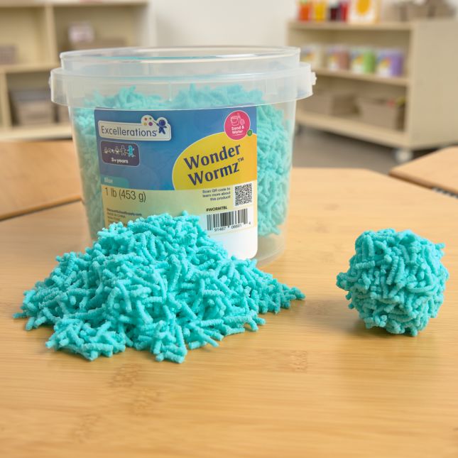 Excellerations® Wonder Wormz™ Sensory Tub – 1 lb Blue Wiggle Sensory Material