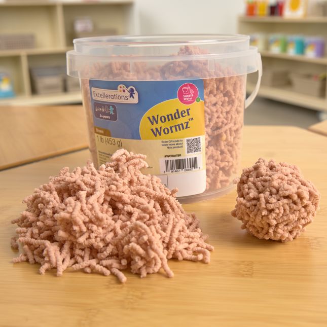 Excellerations® Wonder Wormz™ Sensory Tub – 1 lb Brown Wiggle Sensory Material