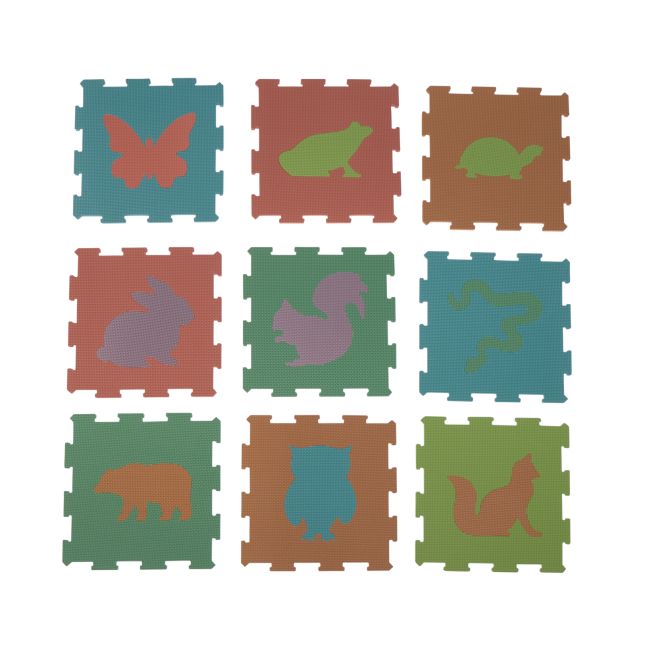 Excellerations® Play Mat Set: Woodland Animals and Transportation - Set of 18