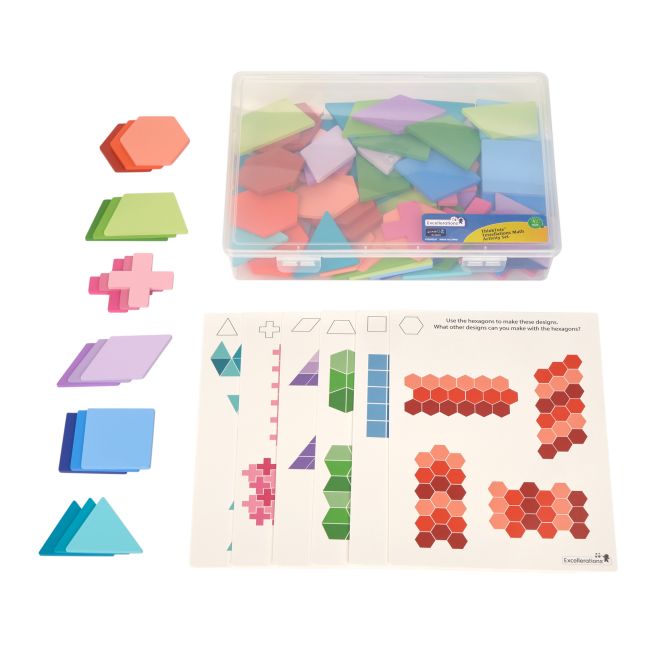 Excellerations® Tessellations Math Activity Set - 114 pieces with Storage