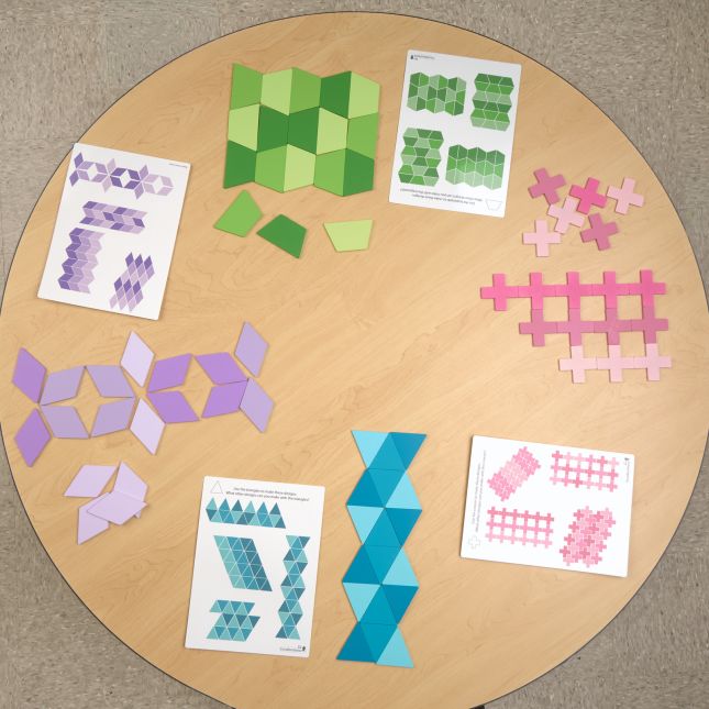 Excellerations® Tessellations Math Activity Set - 114 pieces with Storage
