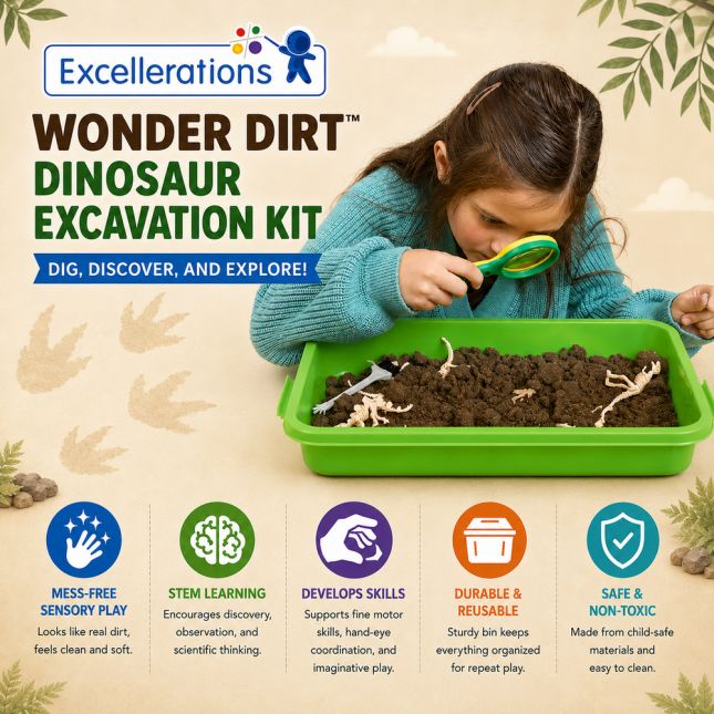 Excellerations® Wonder Dirt™ Dinosaur Excavation Kit