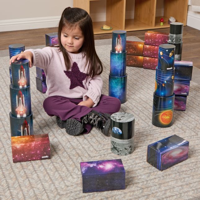 Excellerations® Space Blocks and Cylinders - Set of 36