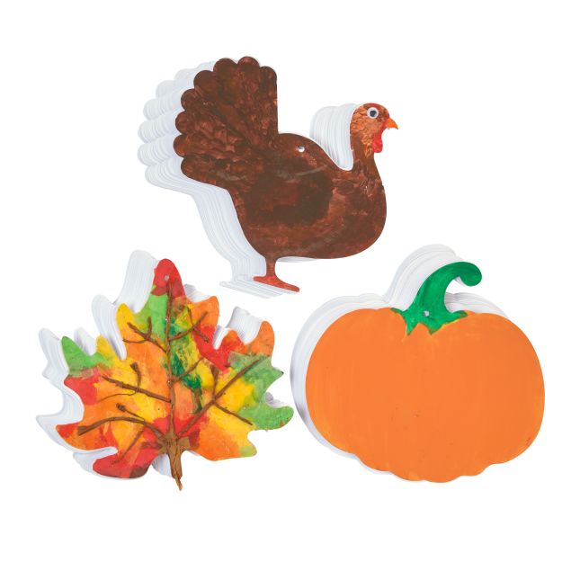 Colorations® Decorate Your Own Fall Craft Kit - Leaves, Pumpkin, Turkey (Set of 72)