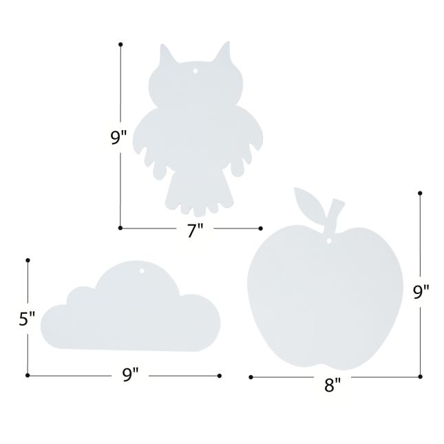 Colorations® Decorate Your Own Back-to-School Paper Shapes Kit – Owls, Clouds and Apples (Set of 72)