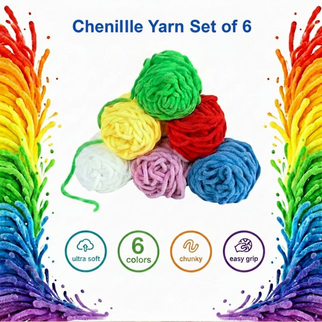Colorations® Chenille Yarn - Set of 6