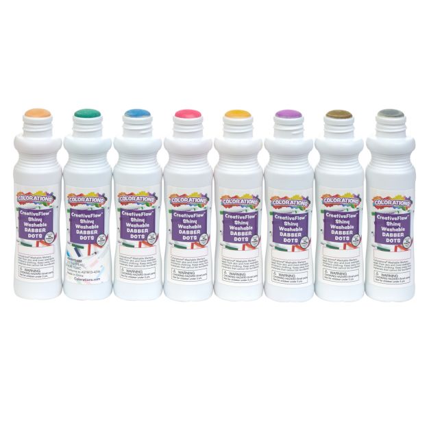 Colorations® Shiny Washable Dabber Dot Markers – 8 Colors
