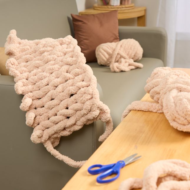 Colorations® Super Chunky Chenille Yarn, Natural Cream - Set of 3