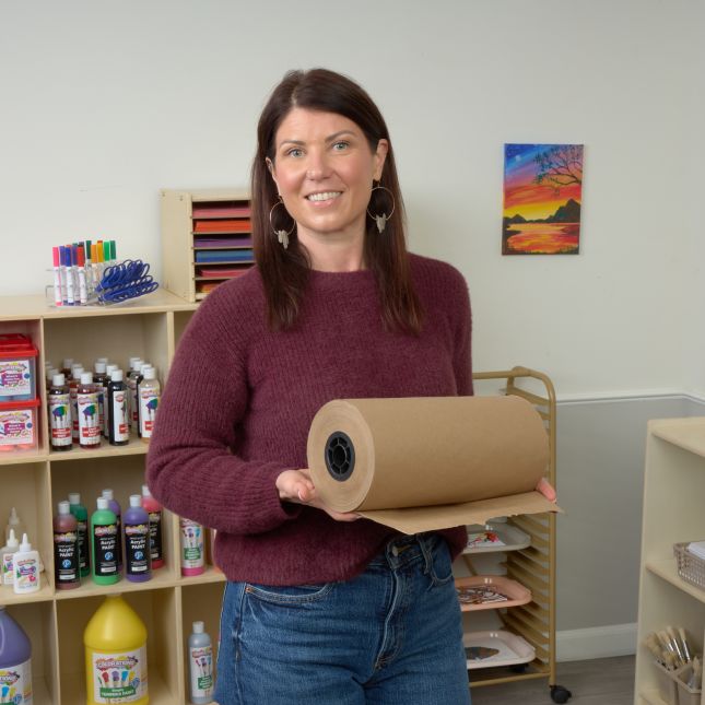 Colorations® Brown Paper Roll – 12" x 500' Heavyweight 40 lb Multi-Purpose Art Paper