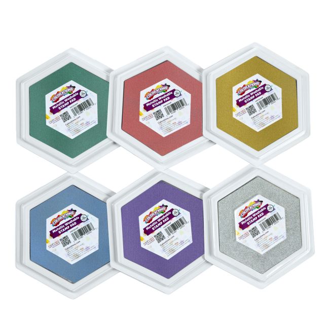 Colorations® Space Stamping Kit with Metallic Ink Pads – 18 Piece Set