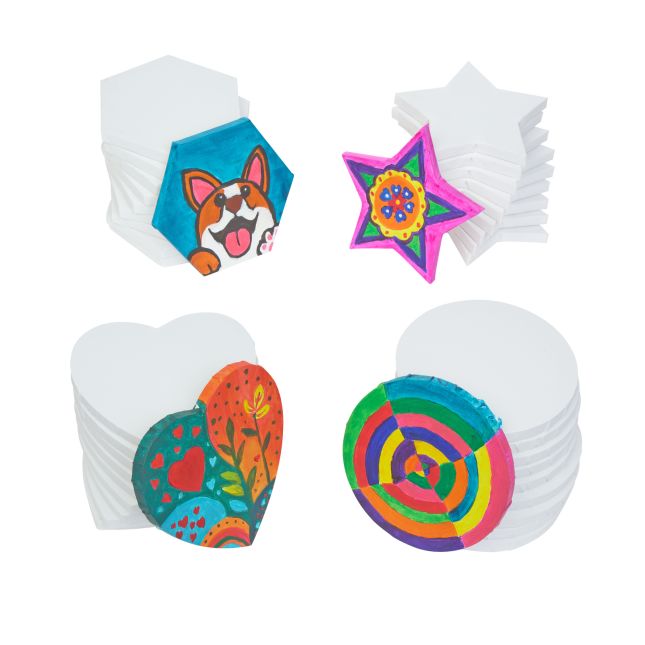 Colorations® Shaped Canvas Variety Pack – Set of 40