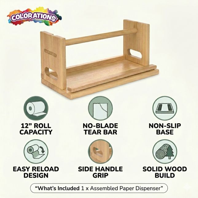 Colorations® Rubberwood Paper Roll Dispenser 12 Inches