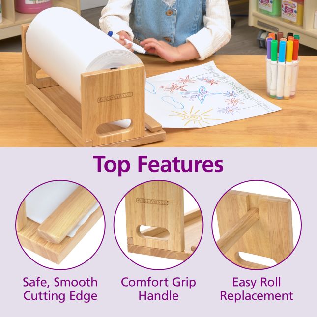 Colorations® 12" Paper Roll Dispenser and 500 ft White Paper Kit