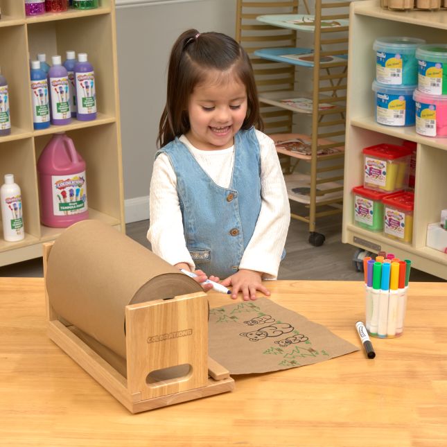 Colorations® 12" Paper Roll Dispenser and 500 ft Brown Kraft Paper Kit
