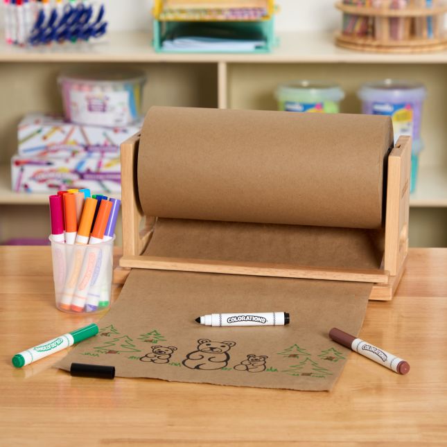 Colorations® 12" Paper Roll Dispenser and 500 ft Brown Kraft Paper Kit