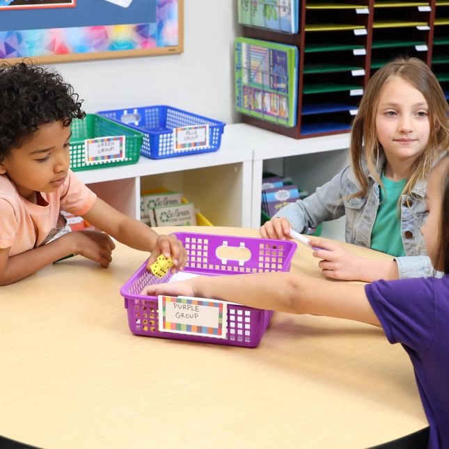 Really Good Stuff® Classroom Paper Baskets - 12-Pack Rainbow Kit