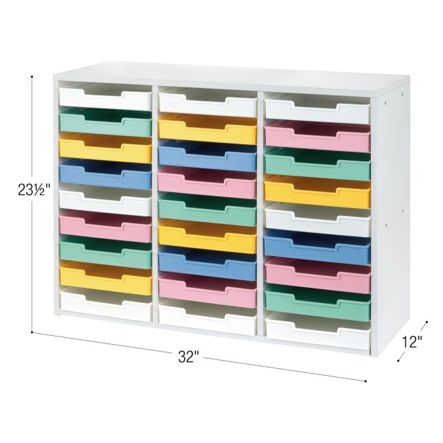 Really Good Stuff® White 27-Slot Mail Center With Bold Vibes Trays