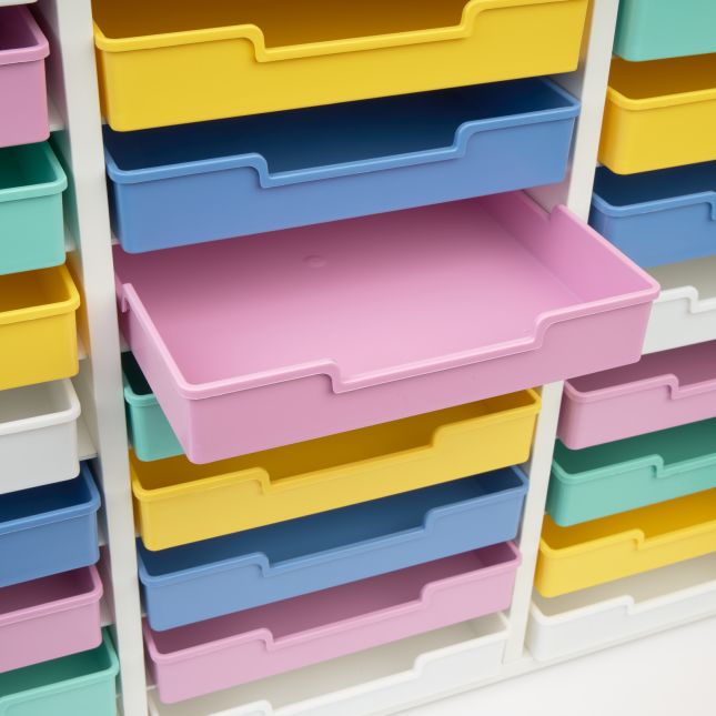Really Good Stuff® White 27-Slot Mail Center With Bold Vibes Trays