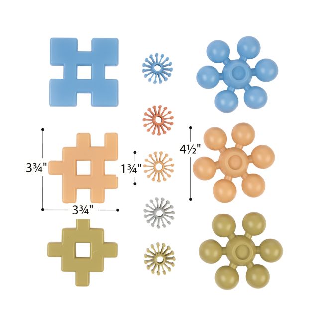 Excellerations® Toddler Natural Tone Manipulatives Set of 3 - 113 pieces