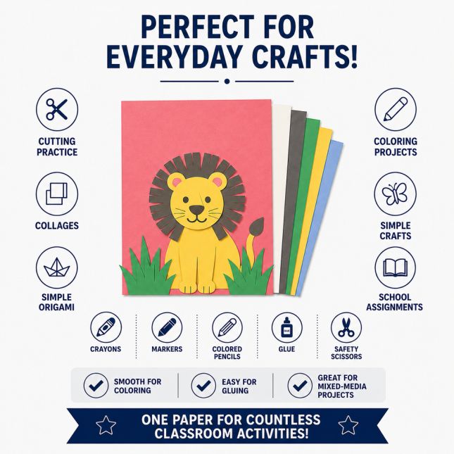 Colorations® 9" x 12" Lightweight Construction Paper – Assorted Colors, 300 Sheets
