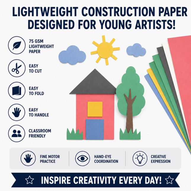Colorations® 9" x 12" Lightweight Construction Paper – Assorted Colors, 300 Sheets
