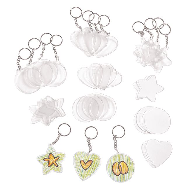 Colorations® 4th of July Sparkle Keychain Craft Kit – Makes 12 Crafts